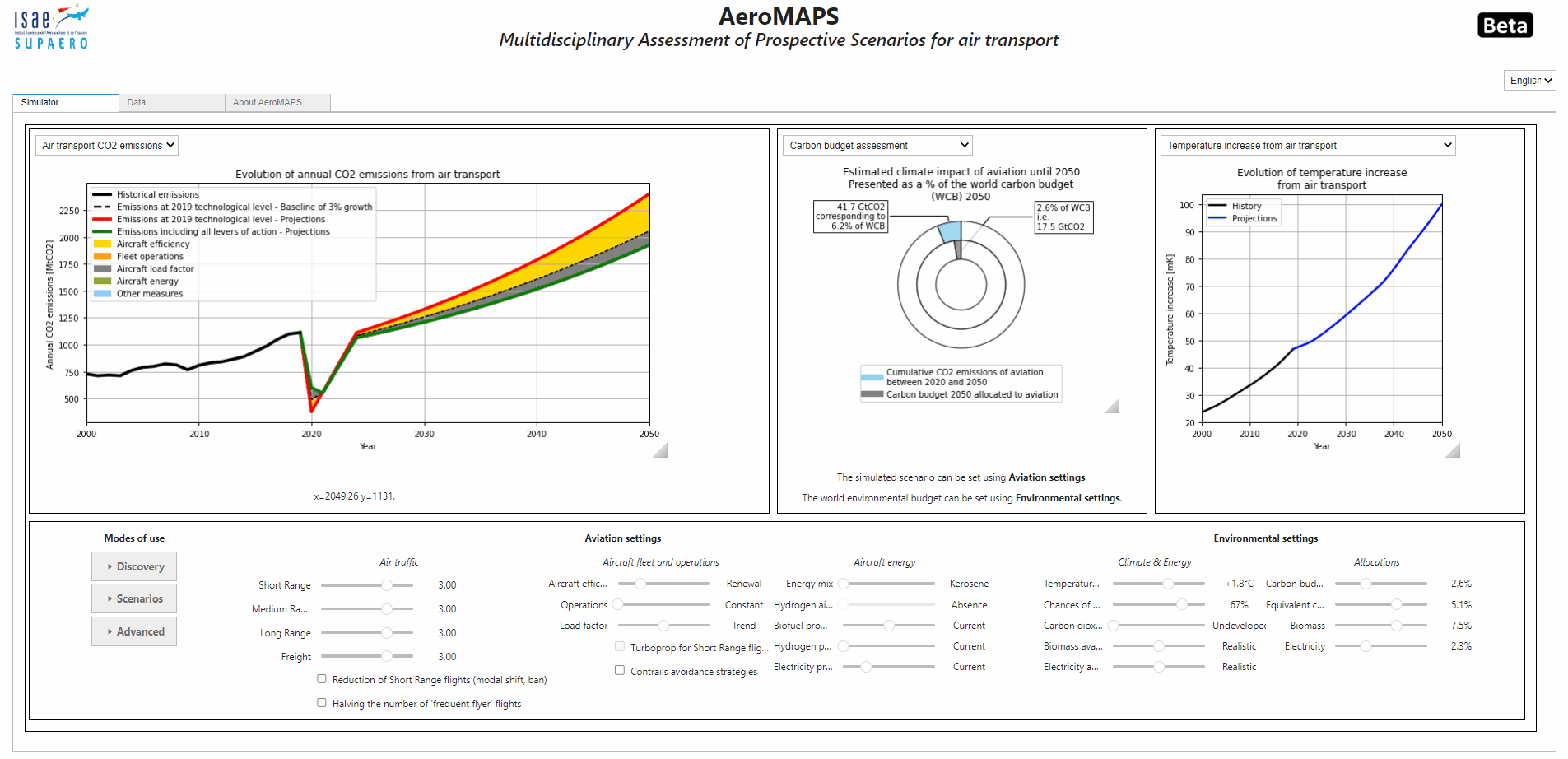 Use of the graphical user interface - AeroMAPS Documentation